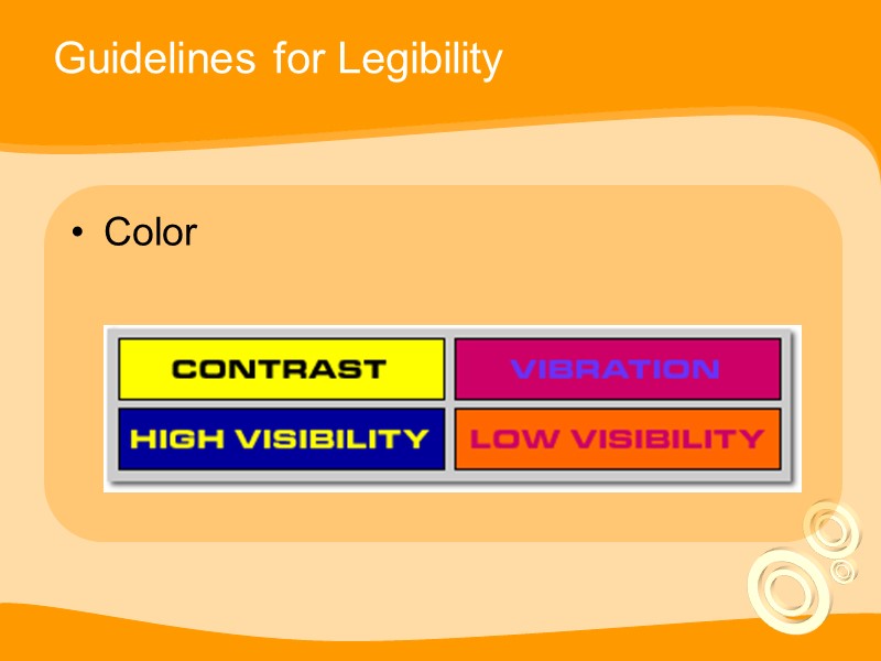 Guidelines for Legibility Color